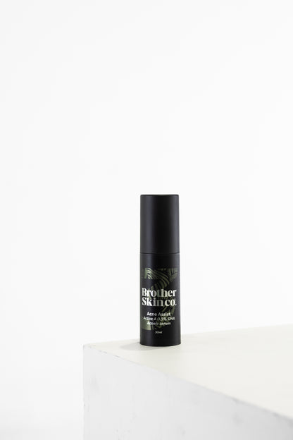 Acne Assist by Brother Skin Co, men's retinal serum for breakouts and acne marks