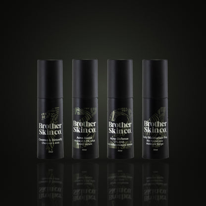 Acne System by Brother Skin Co, four step men's skincare for breakouts and oily skin